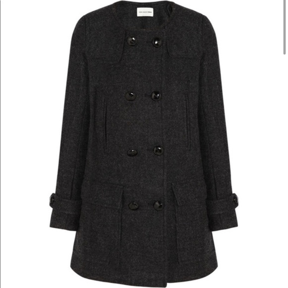 Isabel Marant Etoile Clifford Charcoal Wool/Alpaca BlendPea Coat 38 - Picture 1 of 16